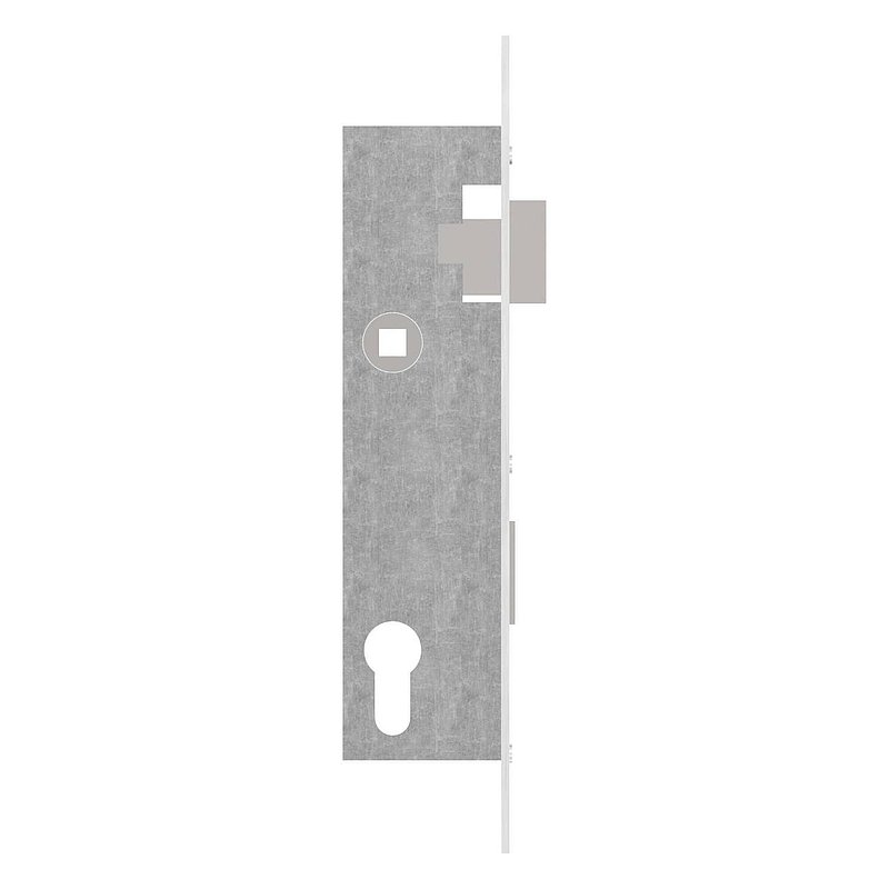 Serrure pour profils tubulaires zingué, entraxe 92 mm zingué, position du cylindre de serrure 35mm