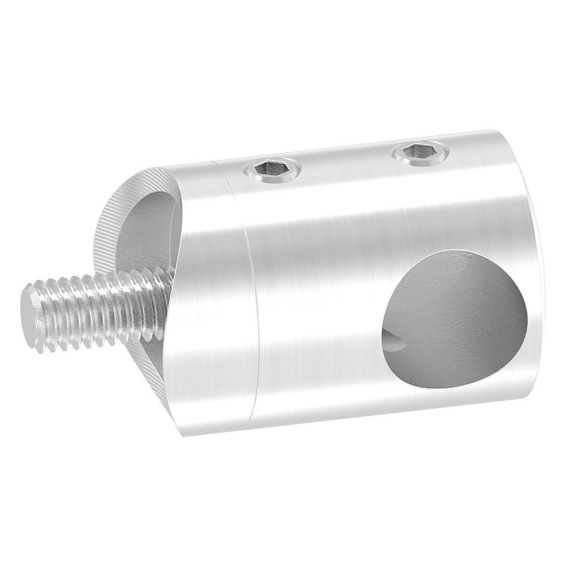 Querstabhalter für 33,7mm Rohr, Sackloch rechts 12,2mm, V2A