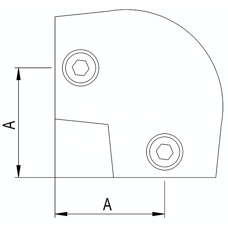 Rohrbogen 90°, schräg, variabel, für Rohr Ø 48,3mm
