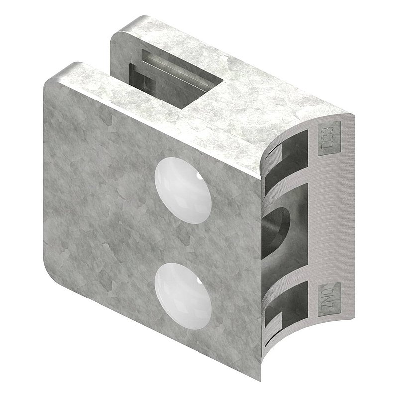 Glasklemme Mod. 31, Anschluss: 33,7mm, Zink roh