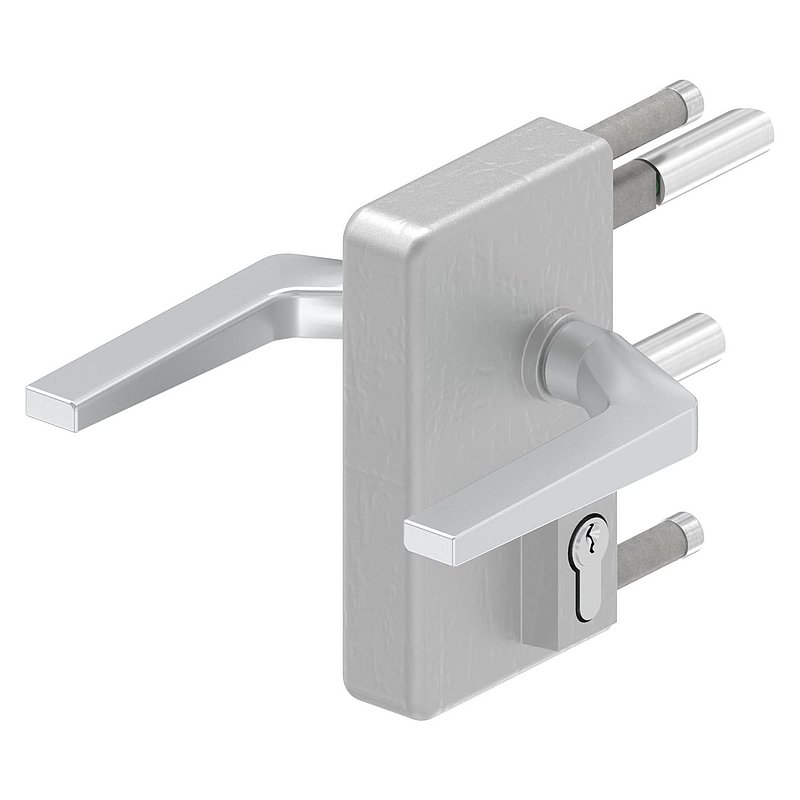 Gittertorschloss GTS 2 für Rohrstärke 60-80mm, Gehäuse blank
