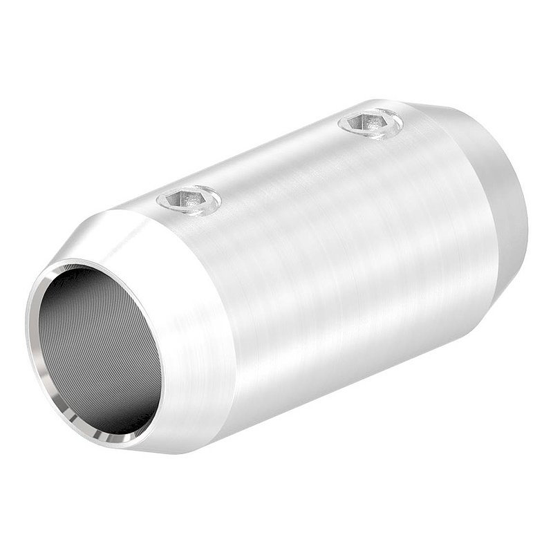 Bar connector for 12mm round, L: 36mm, Ø 18mm, AISI304