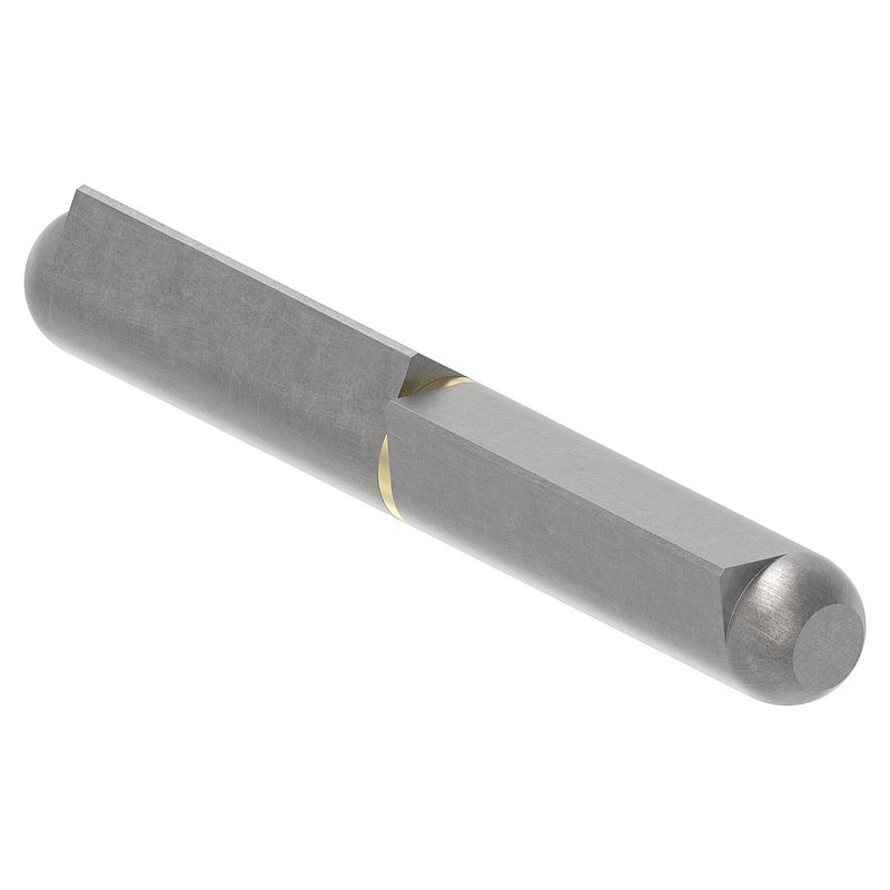 Anschweißband mit Messingring und -stift, Länge: 120mm
