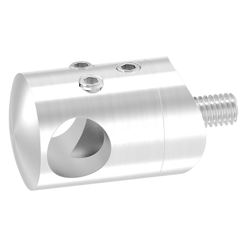 Cross bar holder for butt joint, for 33.7 mm tube, 12.2 mm hole, AISI304