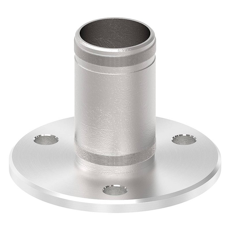 Wand- und Bodenanker mit Rändelung, für Rohr 42,4x2,0mm, V2A