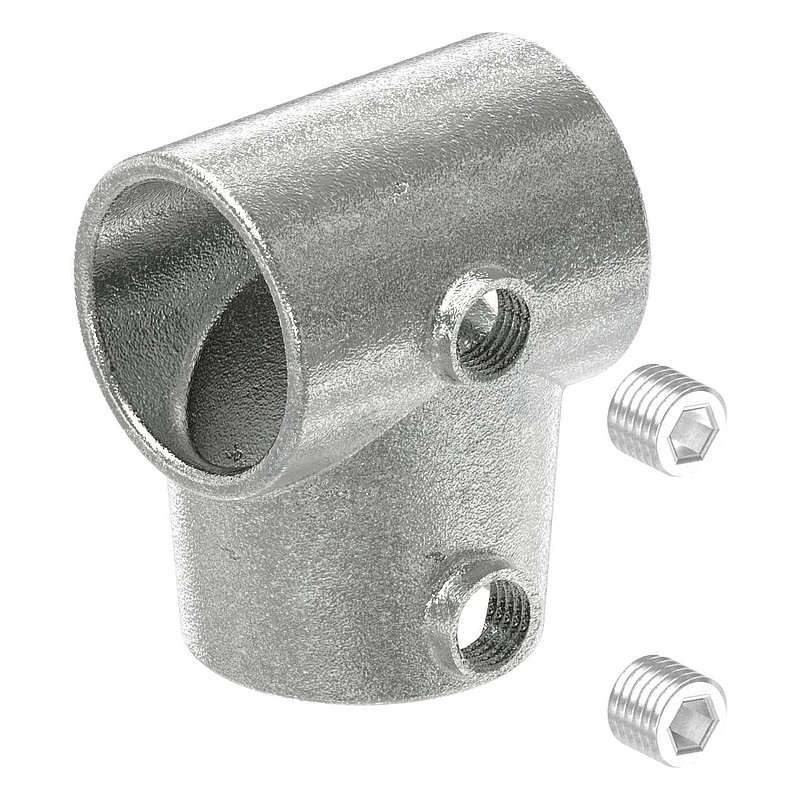 Raccord en T court, inclinaison variable, pour tube Ø 48,3mm
