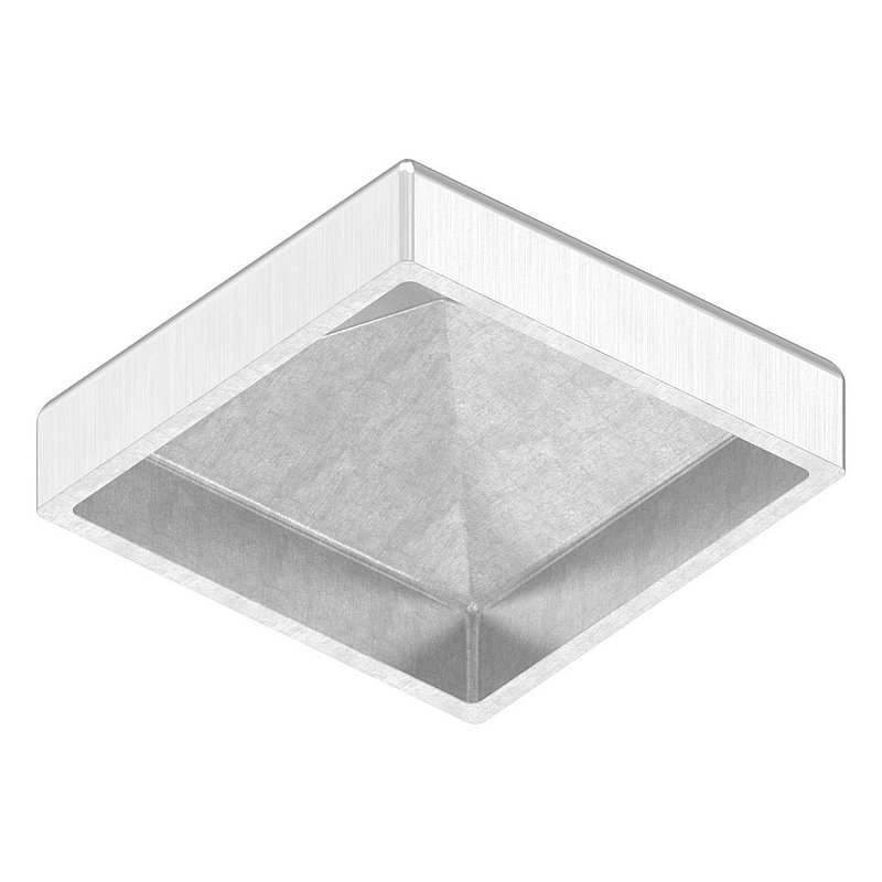 Chapeau pyramidal, pour tube carré 40x40mm, V2A