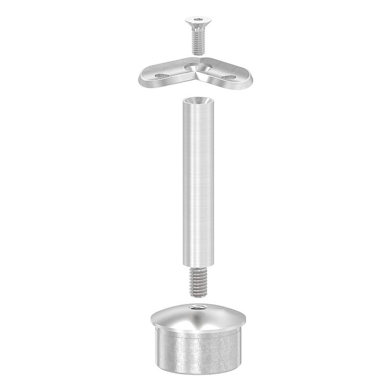 Rohrabschlussstopfen für Rohr 42,4x2,0mm, Handlaufanschlussplatte: 42,4mm, V2A