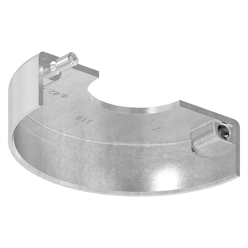 Rosace de recouvrement 105x25mm, perçage Ø 43mm, en deux parties, V4A
