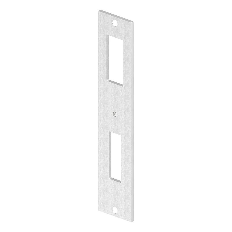 Platine de gâche acier inox, adapté à serrure de portes coulissantes de 40mm, V2A