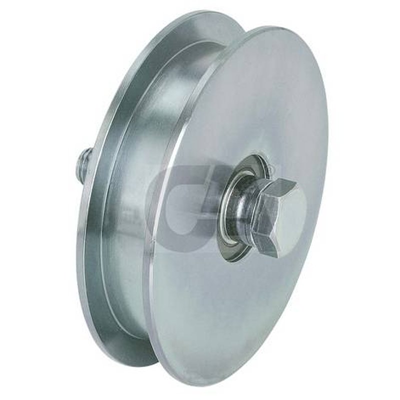 Schiebetorrolle mit U-Rille Ø 160mm, Rillenbreite 21mm, 2 Kugellager, verzinkt