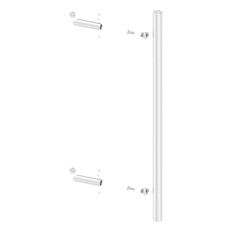 Poignée de porte avec support incliné à 45° avec L: 800mm, V2A