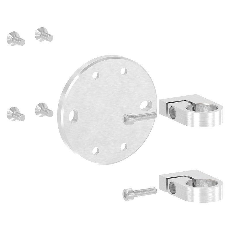 Wall mounting for railing post 33.7 mm, AISI304