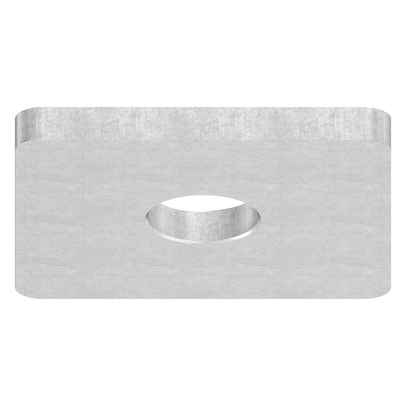 Flachkappe 40 x 40 x 4,0mm mit Bohrung 12,1mm, Stahl roh