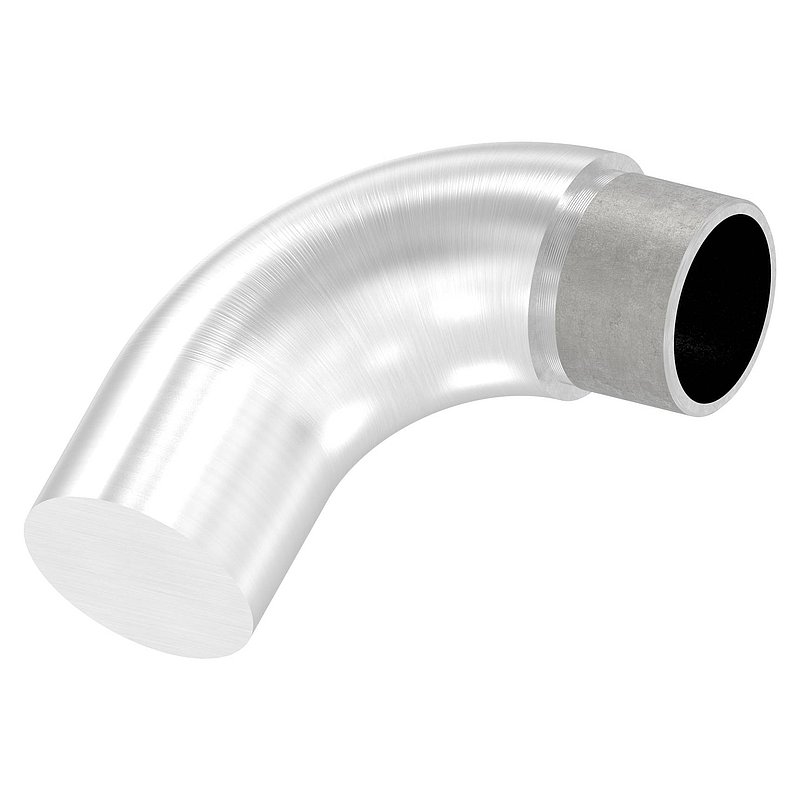 Endbogen 90° flach, für Rohr 33,7x2,0mm, V2A