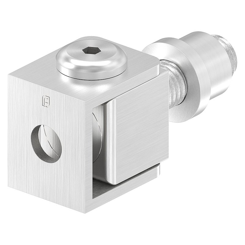 Gond à visser ajustable avec douille taraudée M12, V2A