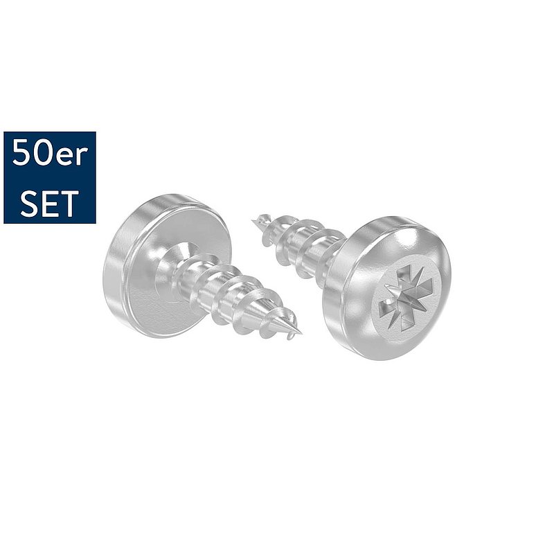 LUNORA® 50er Schrauben Set, zur Befestigung im Holz-Nutrohr 42,4mm