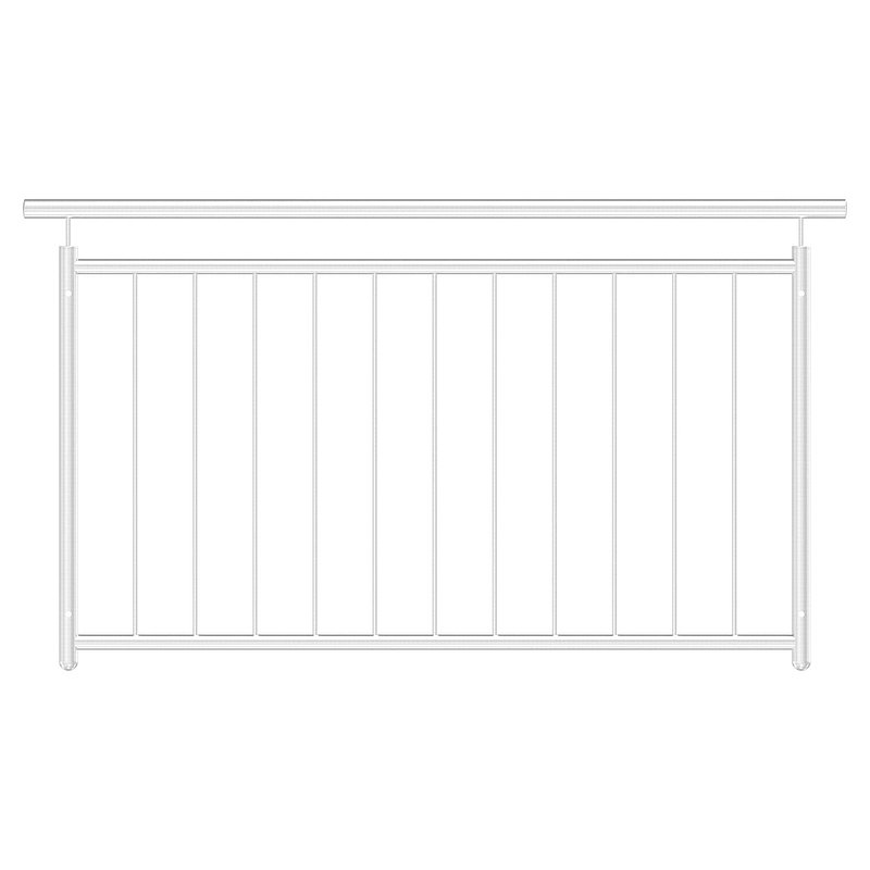 French balcony grille, straight, W: 1.6m, AISI304