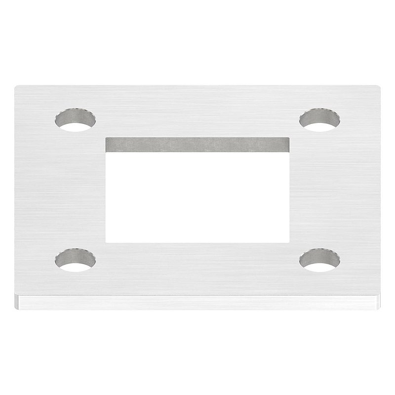 Plaque d'ancrage, 120x120x6mm, avec ponçage longitudinal, V2A