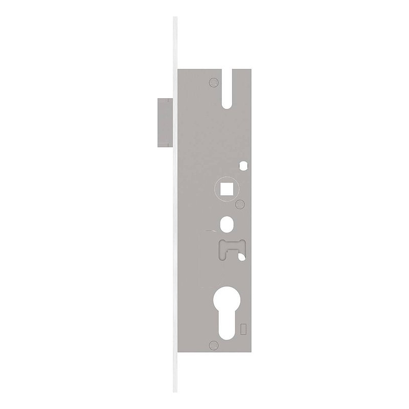 Serrure pour profils tubulaires zingué, entraxe 72 mm zingué, position du cylindre de serrure 35mm