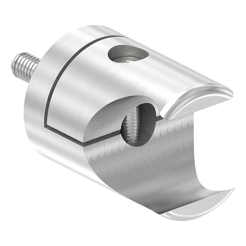 Support pour profilé de serrage rond Ø 27mm jonction: droite, V2A