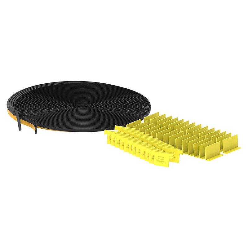 Montageset für 25m Aluprofil für Glas 16,76-17,52mm