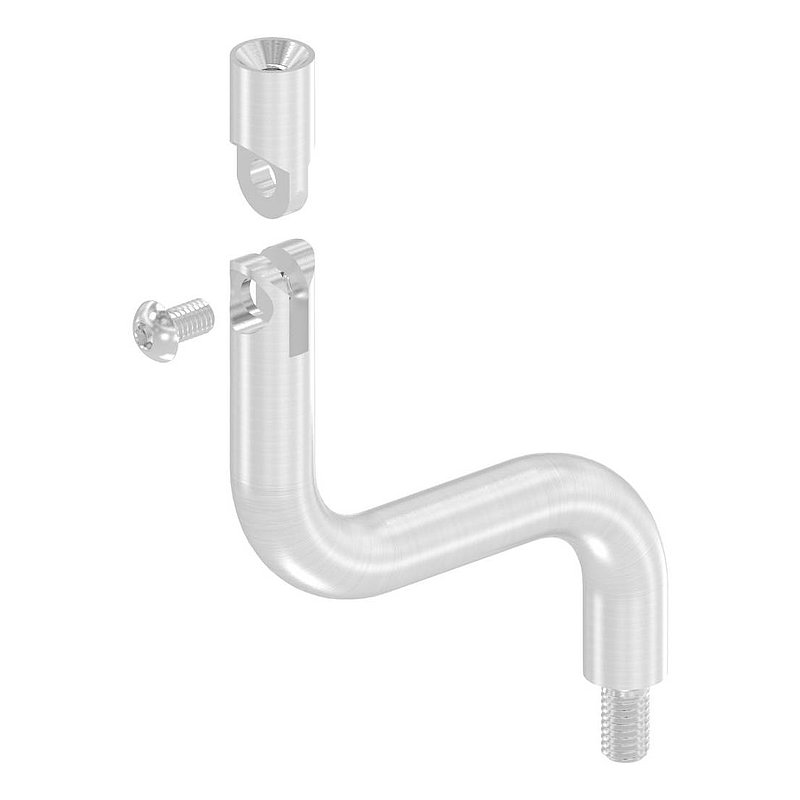 Étrier Ø 14mm, 2x courbé à 90°, avec articulation, V2A