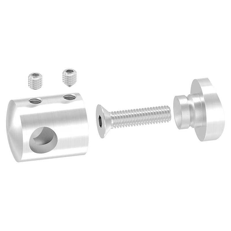 Querstabhalter für 48,3mm Rohr, 10,2mm Bohrung, V2A