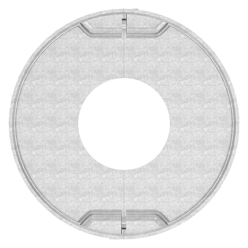 Rosace de recouvrement 105x25mm, perçage Ø 43mm, en deux parties, V4A