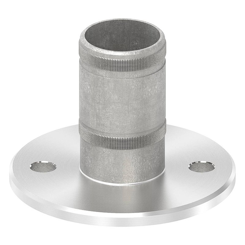 Wand- und Bodenanker mit Rändelung, für Rohr 42,4x2,0mm, V2A