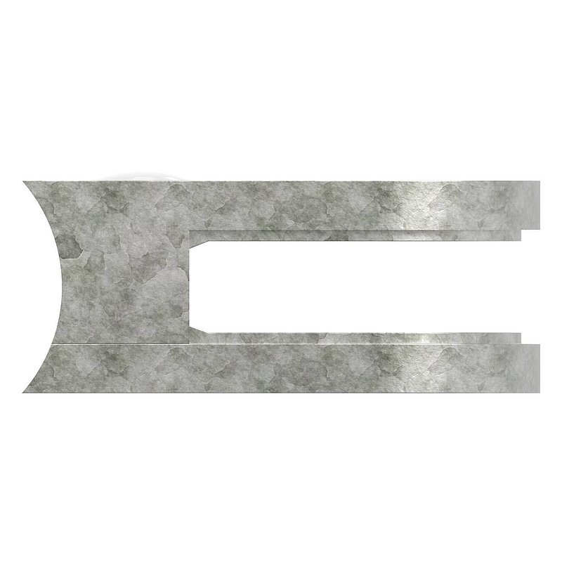Glasklemme Mod. 12, Anschluss: 42,4mm, Zink roh