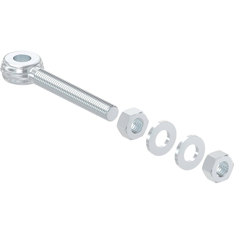 Boulon à œil pour gond à souder 121-M12, galvanisé par électrolyse