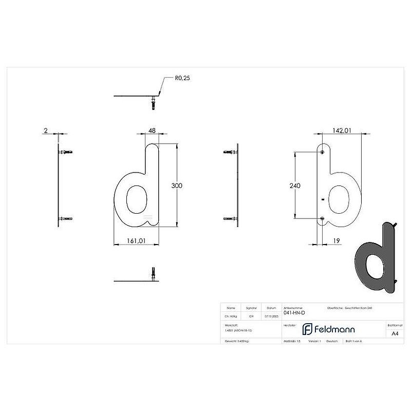 Numéro de maison d - "grand", V2A