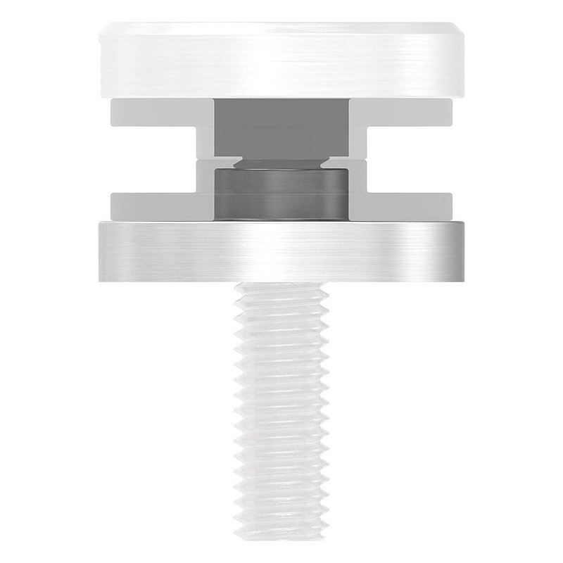 Lower part Ø 30mm, with through-hole, D:5mm, AISI304