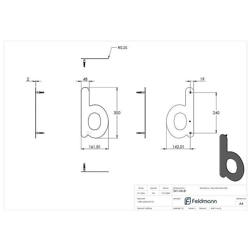 Numéro de maison b - "grand", V2A
