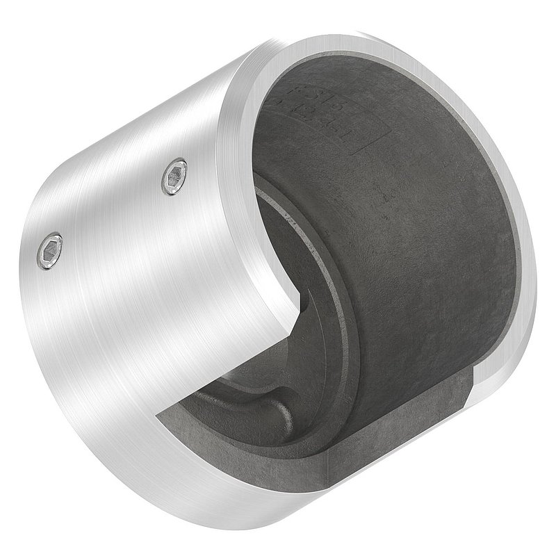 Wandbefestigung für Nutrohr 42,4mm, links, V4A