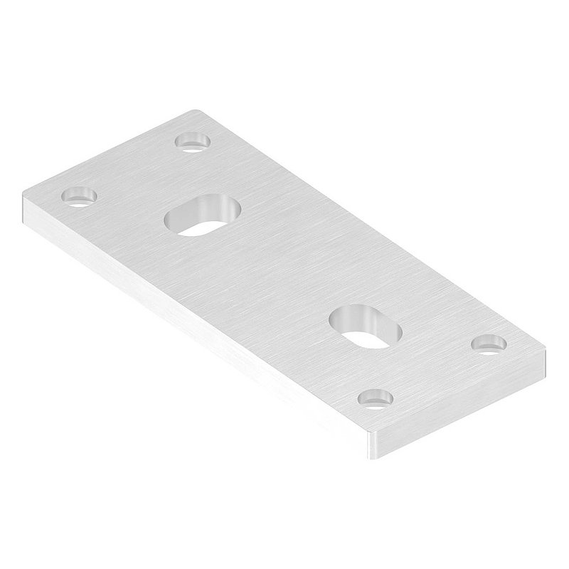 Anchor plate 130x55x8mm, suitable for clamping rings, AISI304