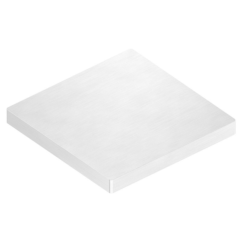 Plaque d'ancrage, 100x100x10mm, avec ponçage longitudinal, V2A