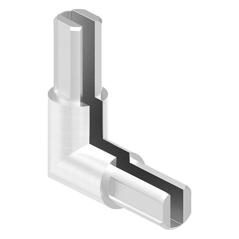 Raccord d'angle pour profilés de serrage rond Ø 18x1,25 mm, V2A