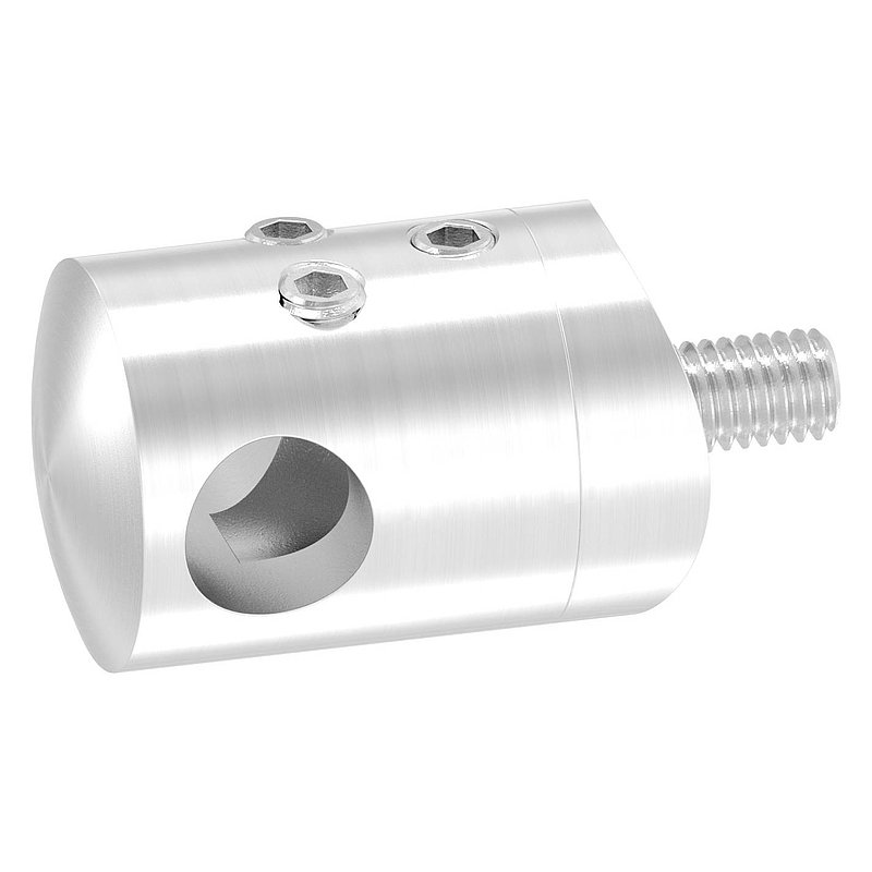 Cross bar holder for pushing 2 round bars, 10.2 mm hole, AISI304