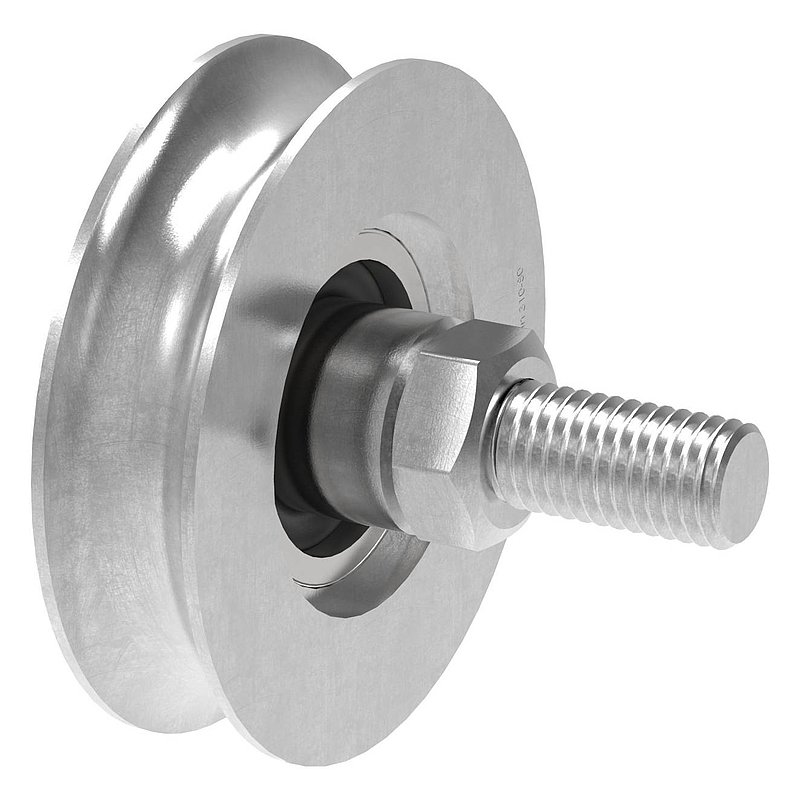 Galet pour porte coulissante avec rainure ronde