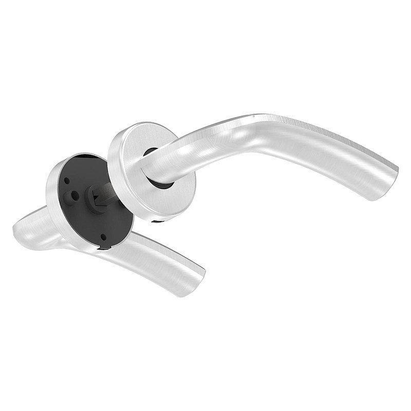 Pair of lever handles, rotatable, AISI304