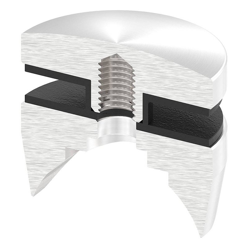 Glass point holder 52mm, connection: 48.3mm, AISI304