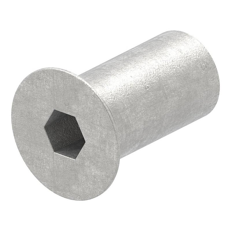 Hülsenmutter mit Senkkopf und ISK, M6x16, V2A