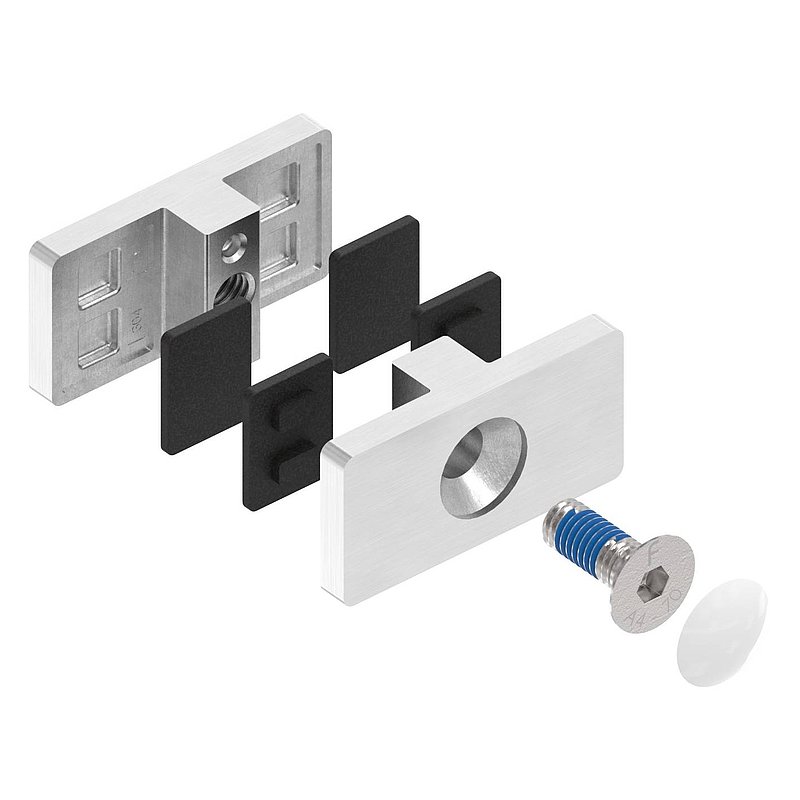 Glasausrichter für Ganzglasgeländer, für Glas 12,76 - 13,52mm