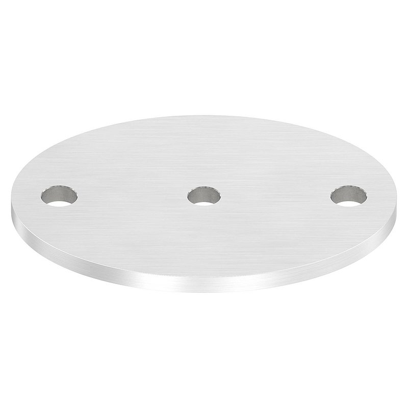 Ankerplatte Ø 120x88x6mm, mit Längsschliff, V2A