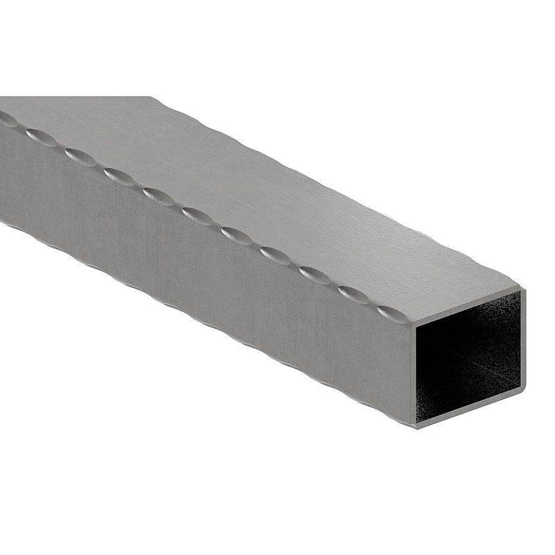 Rectangular tube 50x40x2.5mm, L: 6000mm, hammered