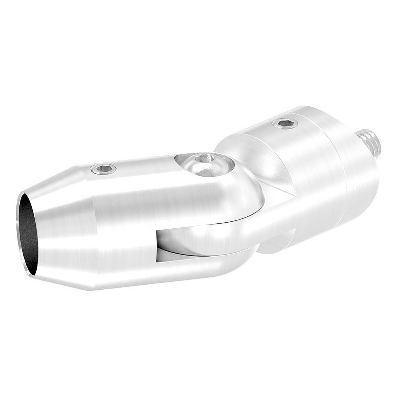 Querstabhalter mit Gelenk (zum Stoßen von vorne) 33,7mm Rohr, 14,2mm Bohrung, V2A