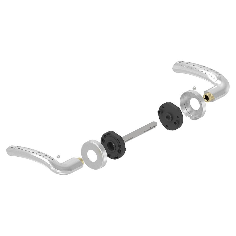 Pair of lever handles, rotatable, AISI304