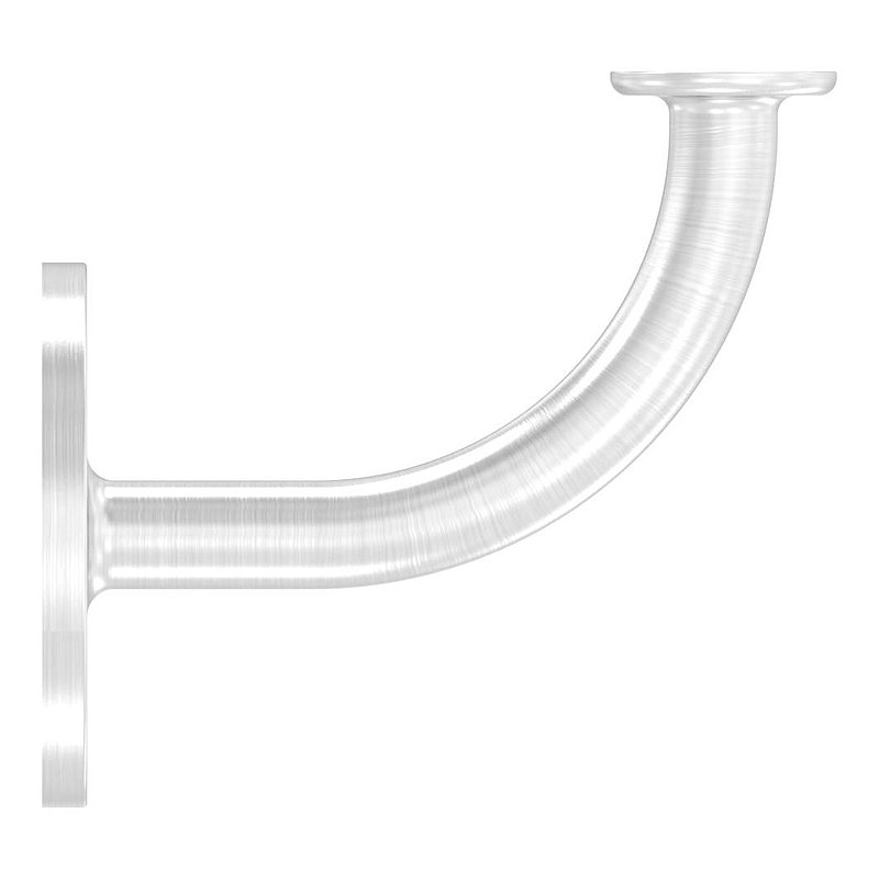 Handrail bracket with flat handrail connection plate (round plate and bracket welded), AISI304